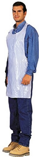 Disposable white poly aprons - disposable,